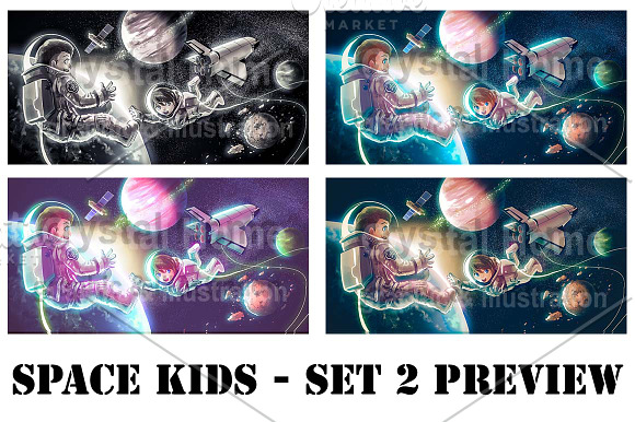 Cartoon astronaut kid in space pack! in Illustrations - product preview 1
