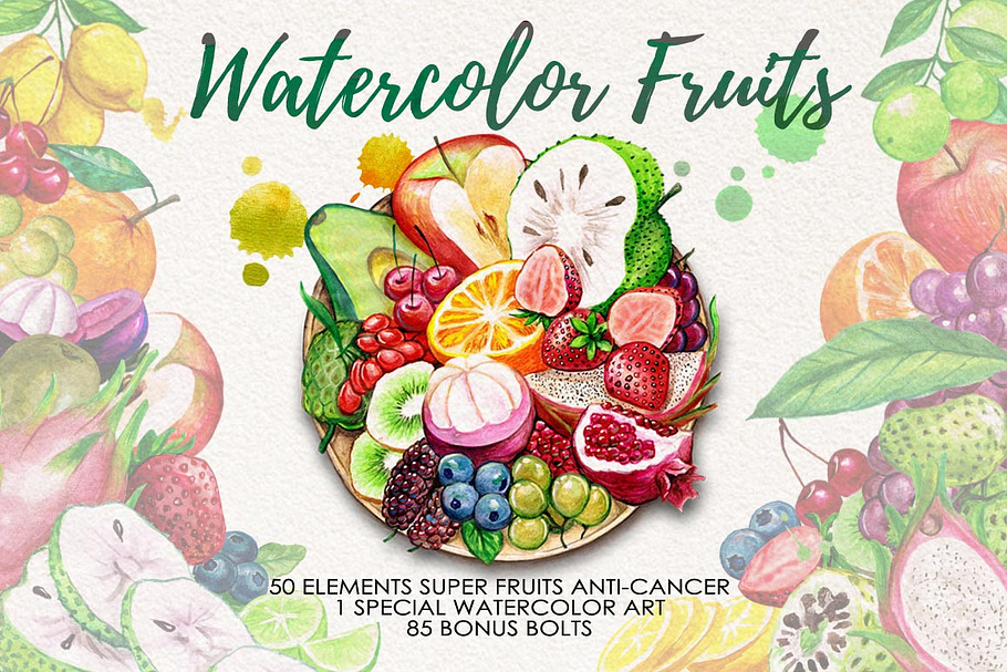 Watercolor Fruits Vol. 4