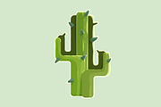 The green cactus in a desert