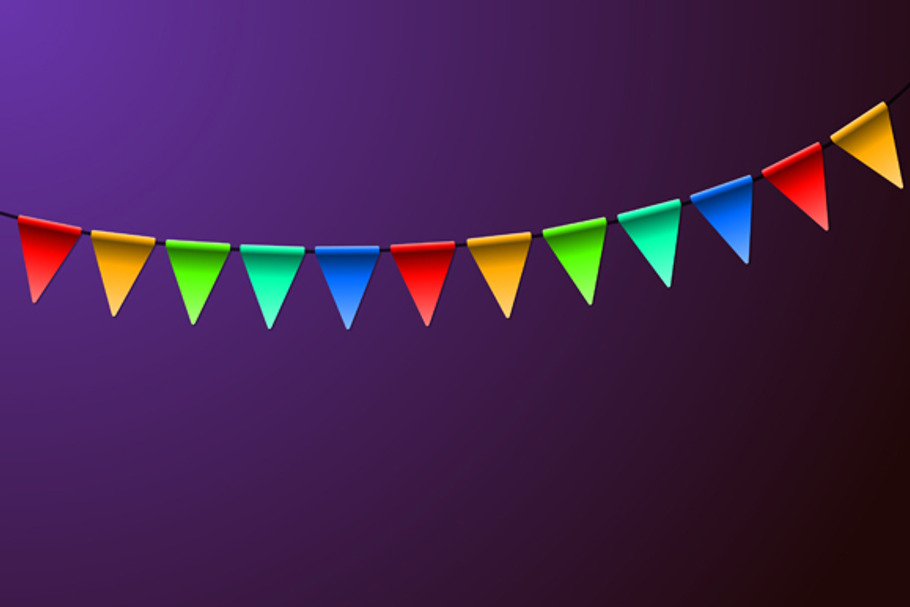 Holiday Birthday Colorful Flags