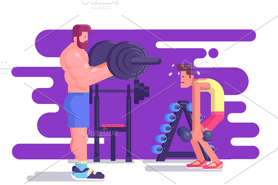 Illustration of muscular man workout in Illustrations - product preview 8