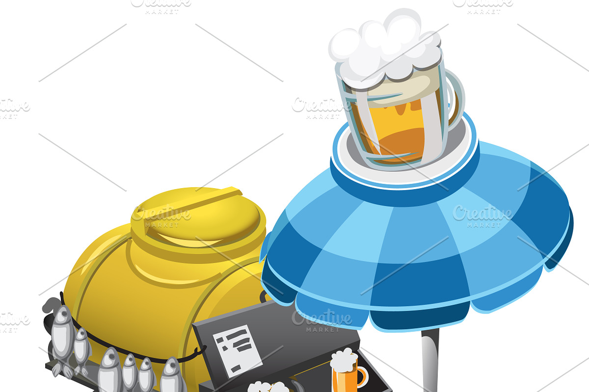 Selling fresh drink outdoors in Illustrations - product preview 8