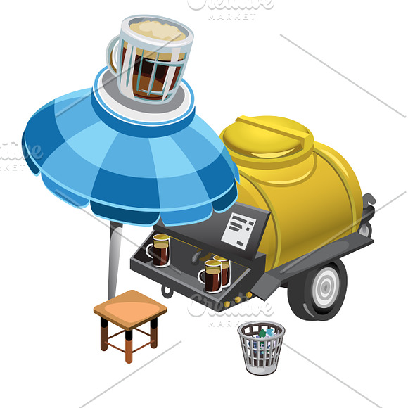 Selling fresh drink outdoors in Illustrations - product preview 1