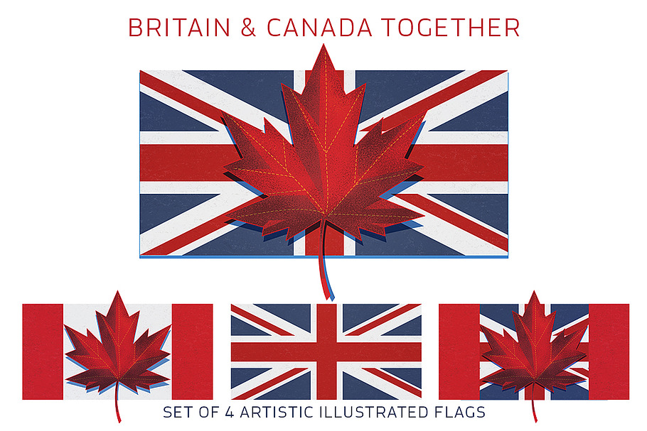 Britain UK and Canada Flag
