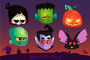 Cartoon Halloween vector icons