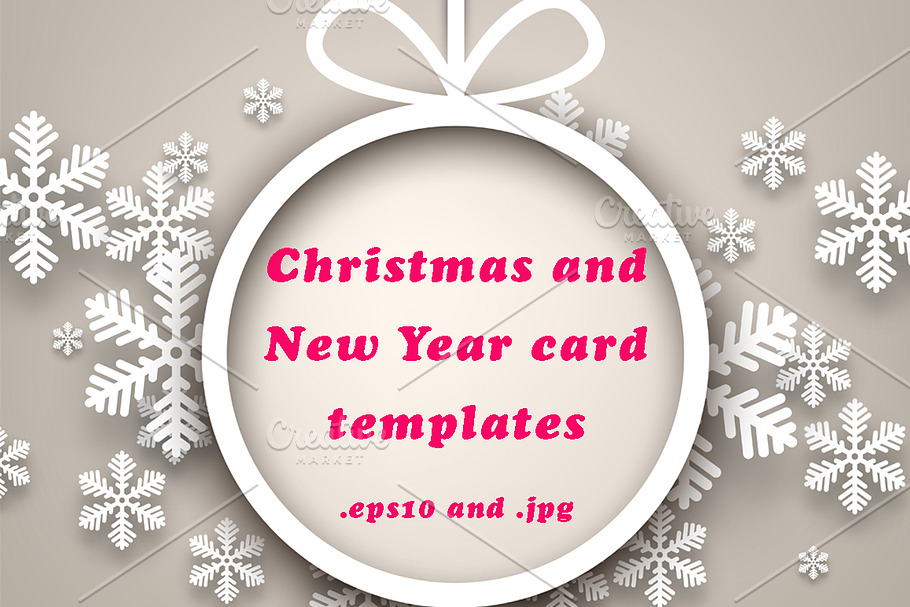 Christmas & New Year card templates in Illustrations - product preview 8