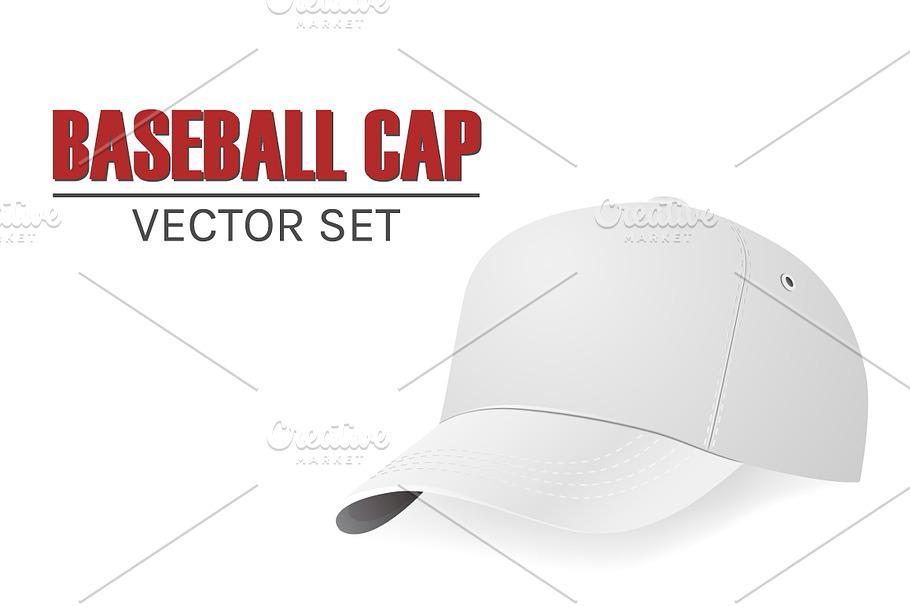Baseball cap. Vector set.