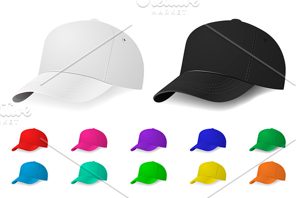 Baseball cap. Vector set. in Objects - product preview 1