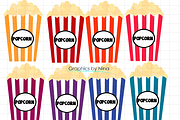 Colorful Popcorn Clipart