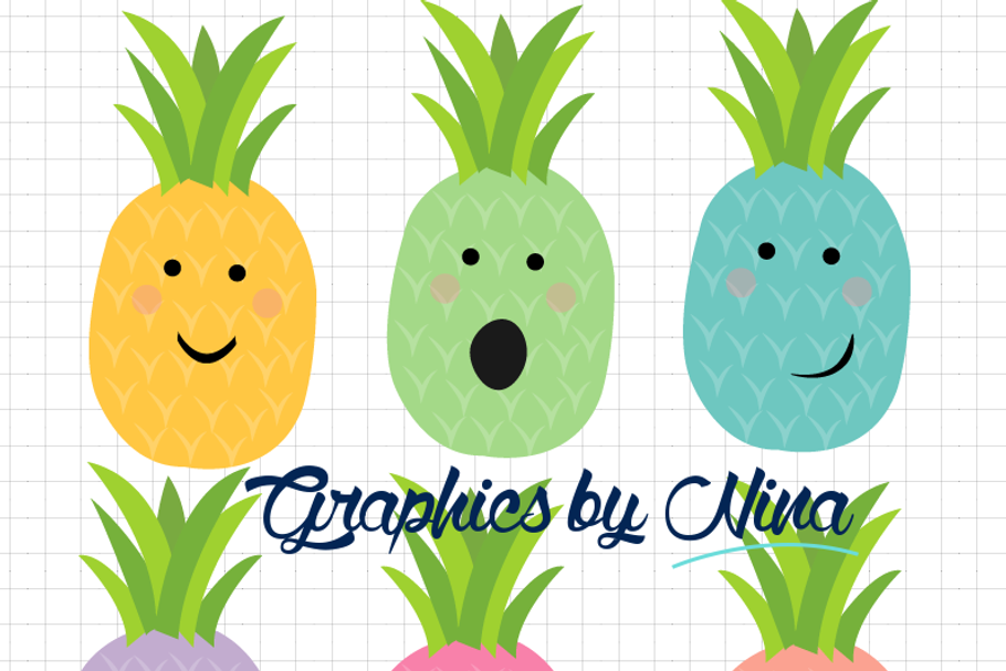 Pineapple Clipart in Illustrations - product preview 8