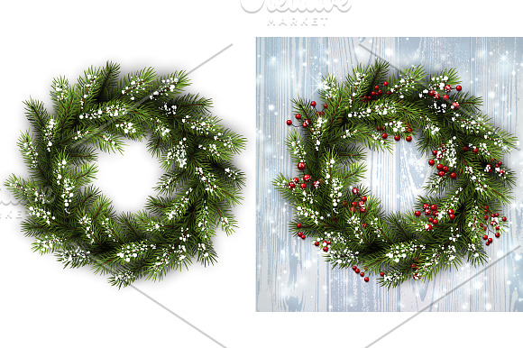 Christmas Wreath for Christmas decor in Illustrations - product preview 2