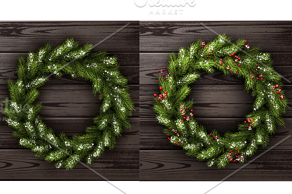 Christmas Wreath for Christmas decor in Illustrations - product preview 3