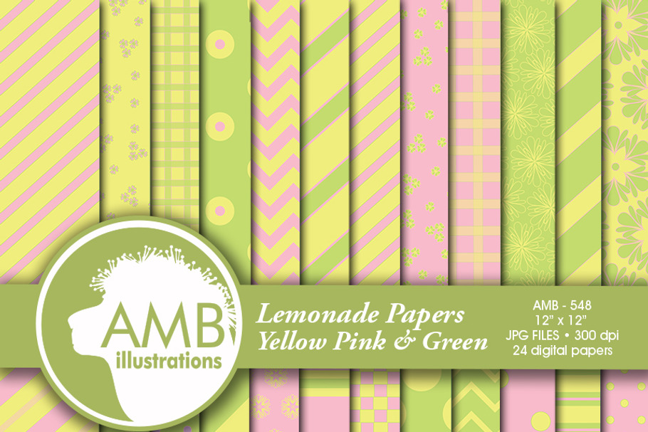 Pastel Yellows, Pinks & Greens 548 in Patterns - product preview 8