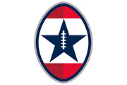 American Football Ball Star Stripes 