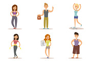 Fitness people weight loss vector
