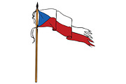Flag Czech Republic Torn Ripped 