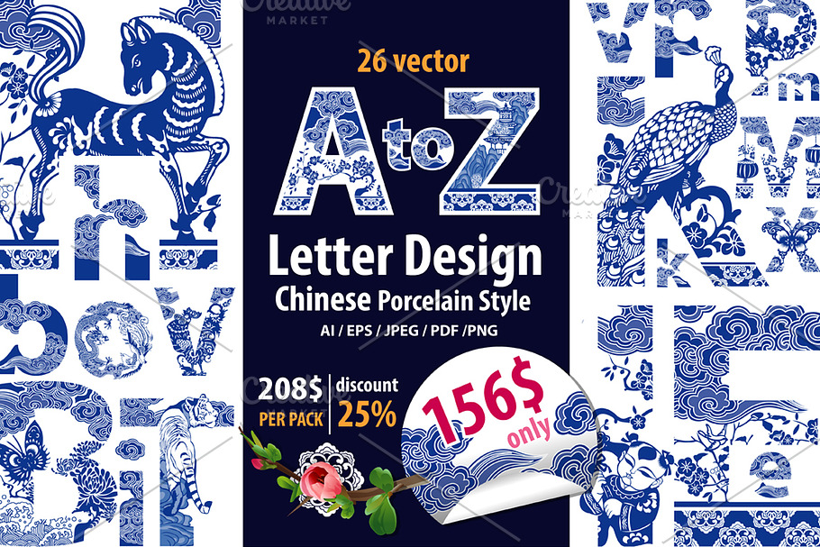 Letter A-Z Chinese style in Symbol Fonts - product preview 8