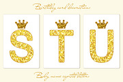 Cute golden glitter letters
