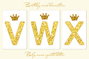 Cute golden glitter letters