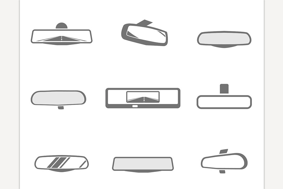 Car Mirror Icons in Graphics - product preview 8