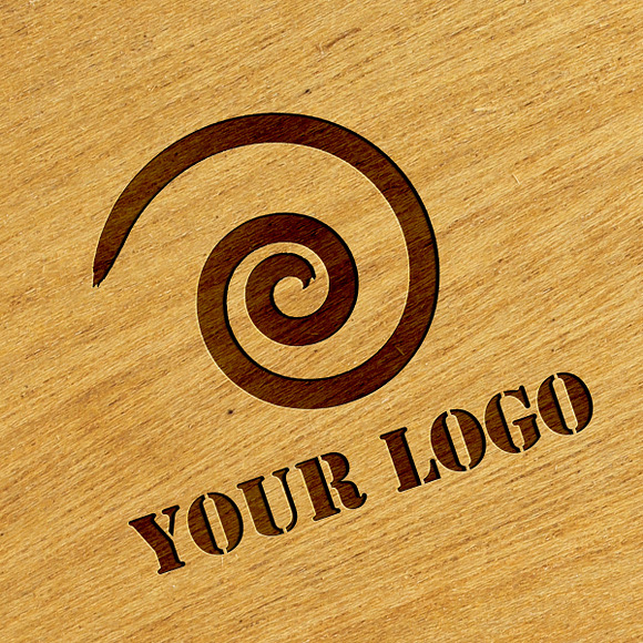 Logo Mock-ups - Wood Style in Branding Mockups - product preview 1