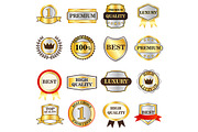 Luxury golden labels icons set