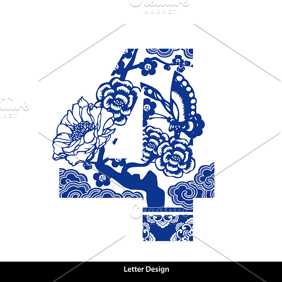 Number 0-9 Design in Chinese Style in Symbol Fonts - product preview 5