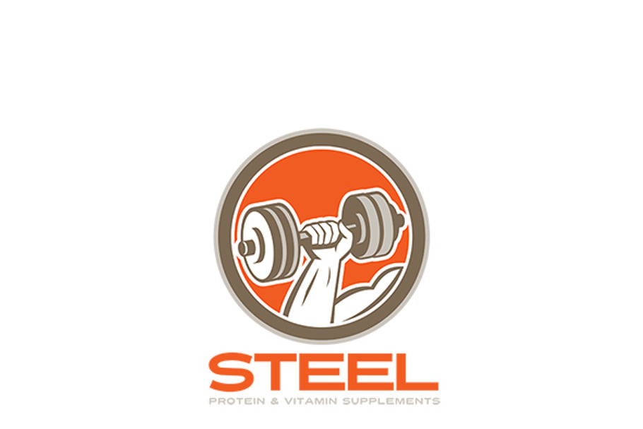 Steel Protein Supplements Logo in Logo Templates - product preview 8