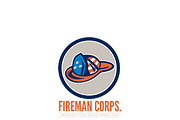 Fireman Emergency Fire Rescue Logo