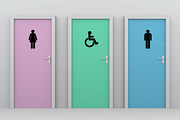 Handicapped, men and women toilet