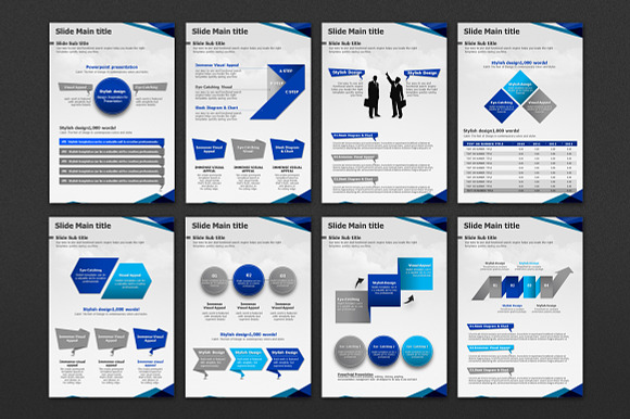 Sky Blue Line PPT Template Vertical in PowerPoint Templates - product preview 2