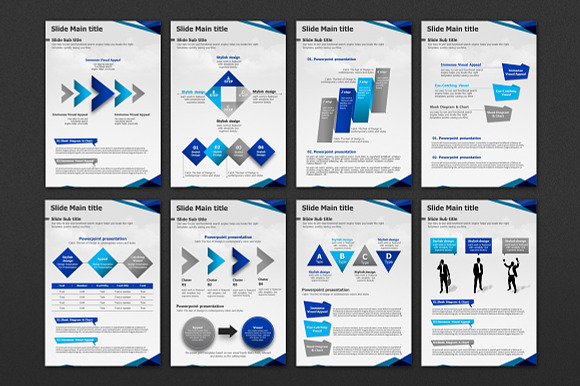 Sky Blue Line PPT Template Vertical in PowerPoint Templates - product preview 3
