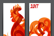Banners with rooster symbol of 2017.