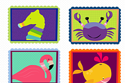 Animals on Frames Clipart