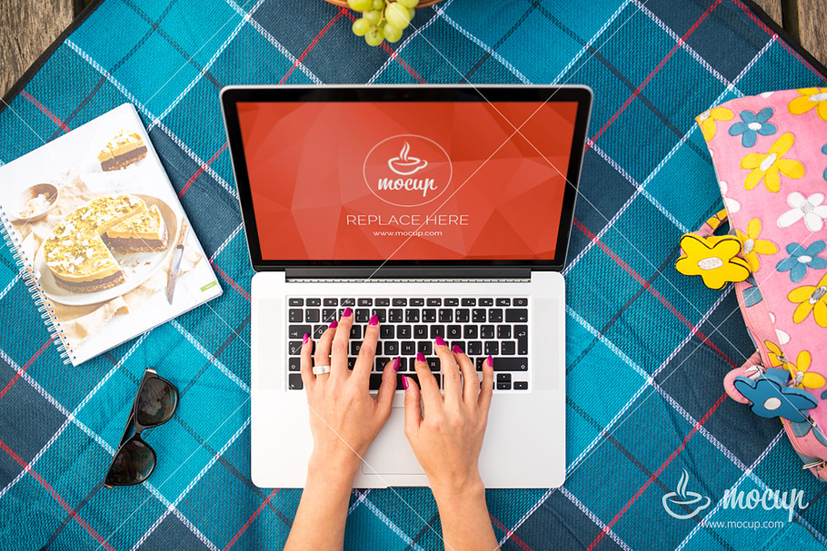 MacBook PSD Mockup Summer Day in Mobile & Web Mockups - product preview 8
