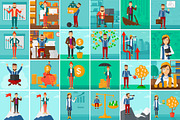80 Flat business illustration bundle
