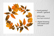 wreath from imprints autumn leaves