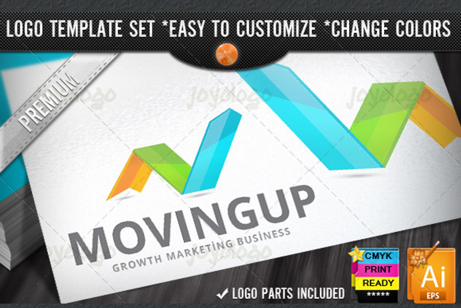 3D Arrows Grow Marketing Succes Logo in Logo Templates - product preview 8