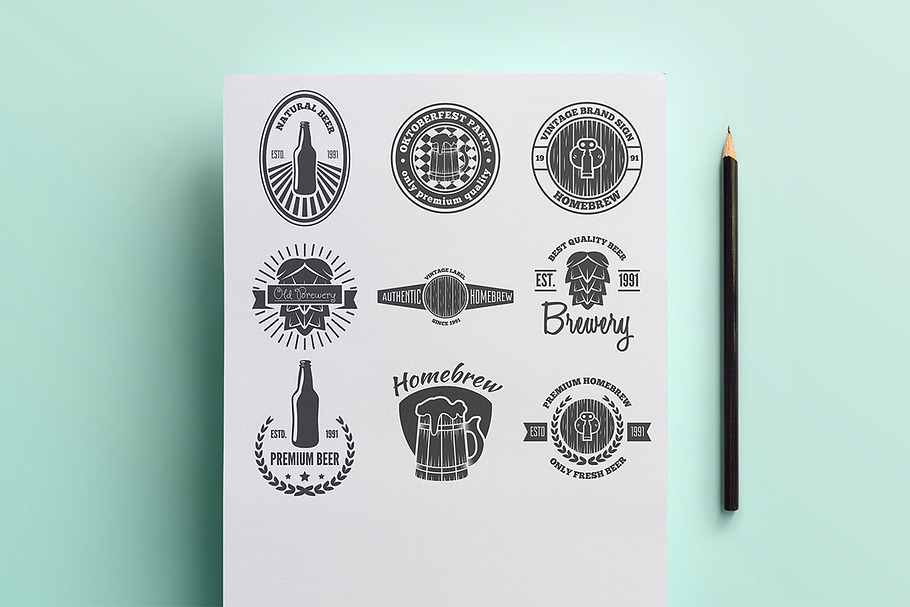 Set of beer label and logo in Logo Templates - product preview 8