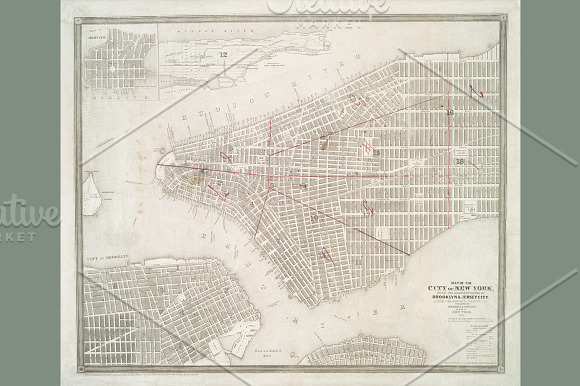 Antique New York City Maps in Textures - product preview 7
