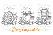 Honey Shop Badge Engraved set 