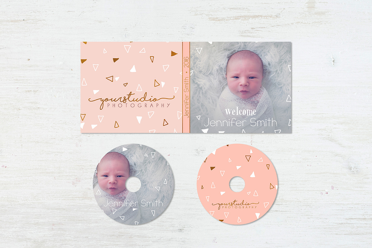 CD Label | Fetching Triangles in Stationery Templates - product preview 8