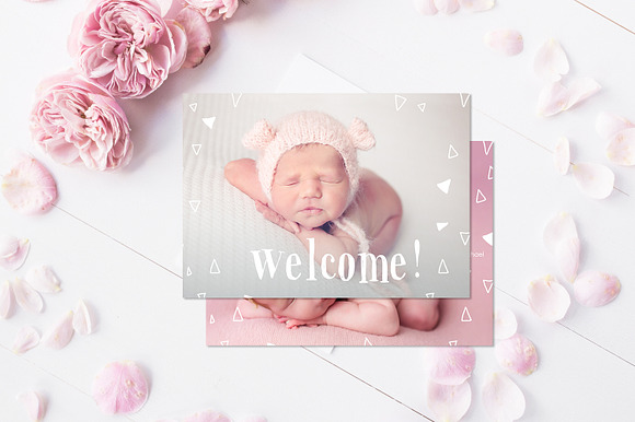 Birth Template | Snow Triangles in Card Templates - product preview 2