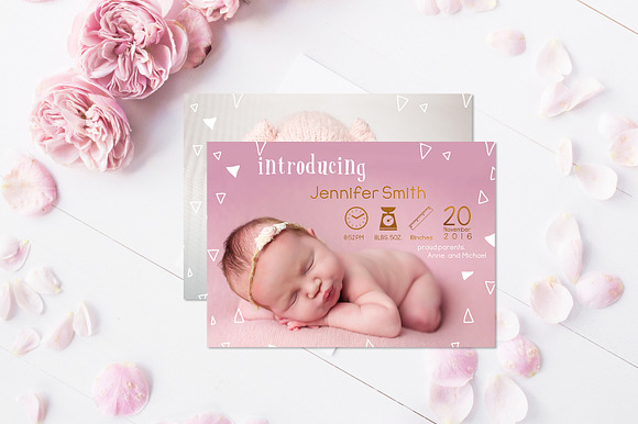 Birth Template | Snow Triangles in Card Templates - product preview 3