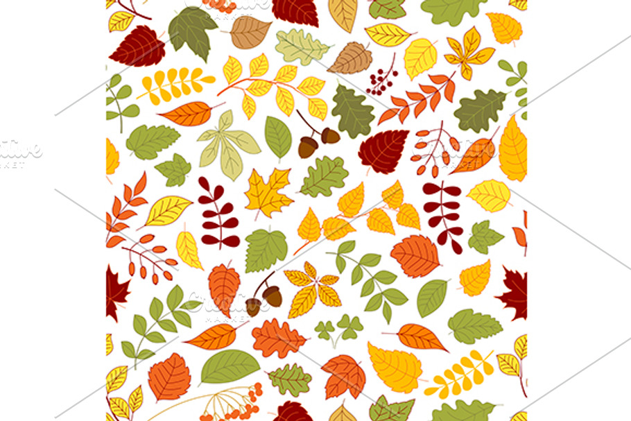 Autumn fallen leaves pattern in Patterns - product preview 8