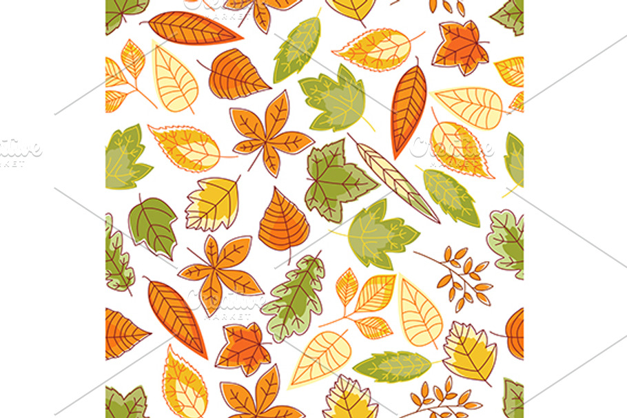 Autumn leaves background in Patterns - product preview 8