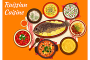 Russian cuisine dishes