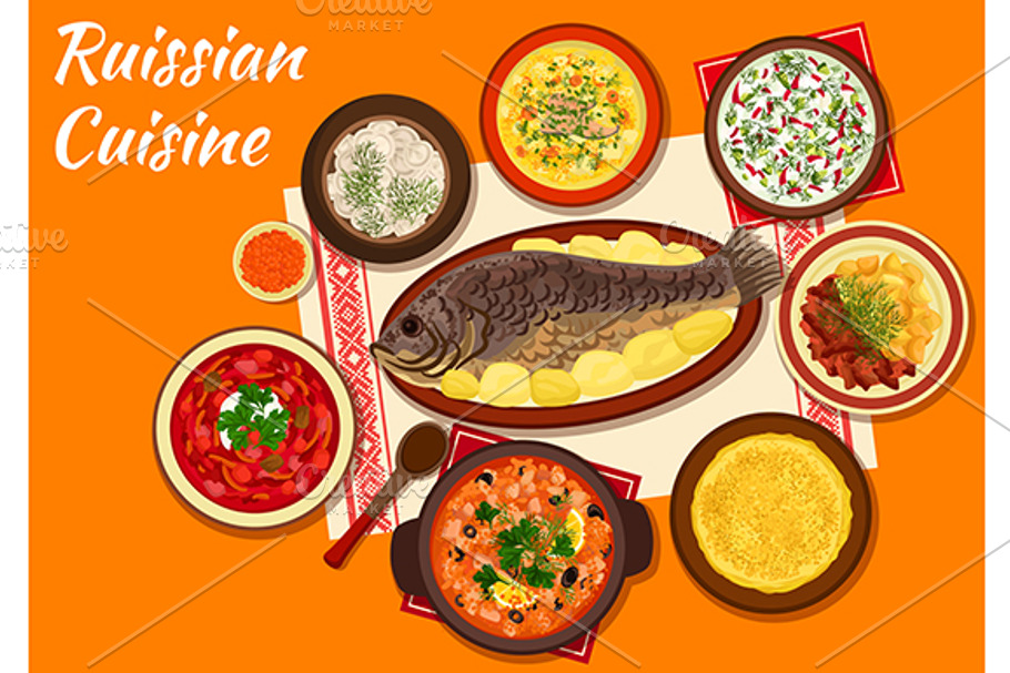 Russian cuisine dishes in Graphics - product preview 8