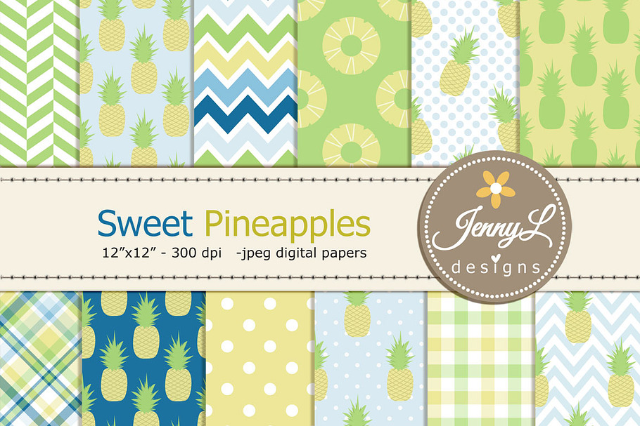 Pineapple Digital Papers in Patterns - product preview 8