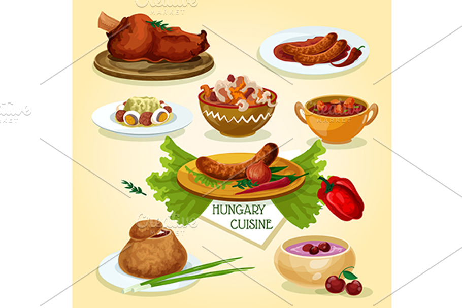 Hungarian cuisine signature dishes in Graphics - product preview 8